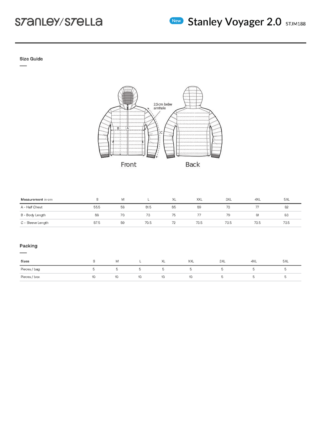 Stanley/Stella // Voyager 2.0 Padded Jacket // Unisex
